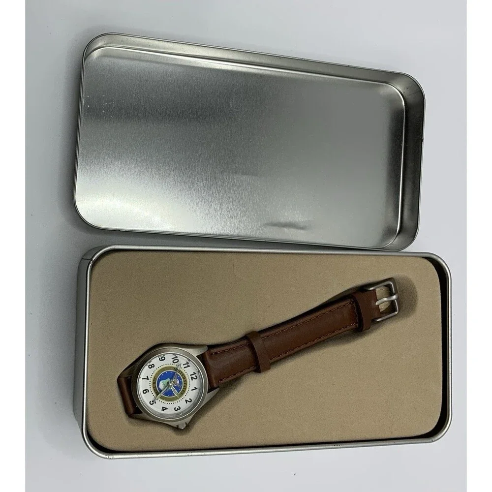 Vtg Womens Air Force Military Watch Leather Band Avon in Tin New Battery